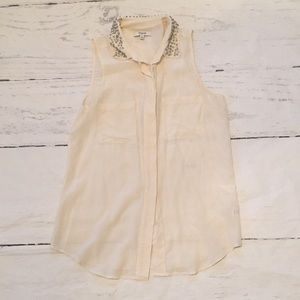 Madewell sheer button up tank
